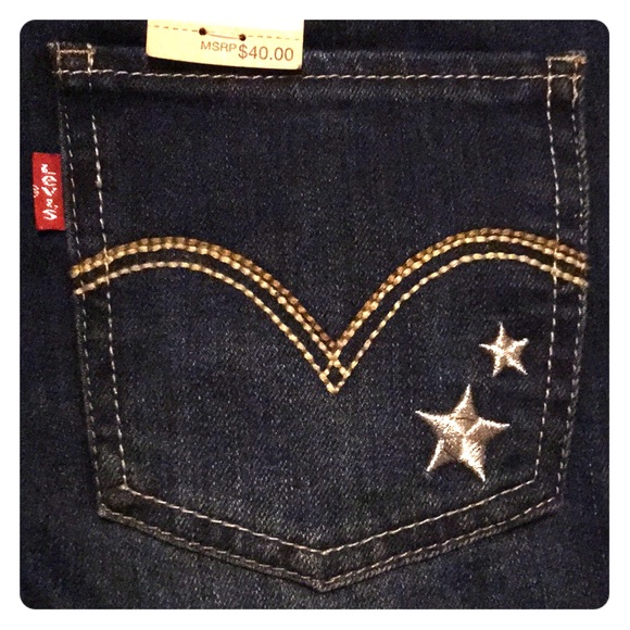 NWT⭐️ GIRLS LEVI STAR EMBELLISHED SKINNY JEAN - Picture 3 of 7